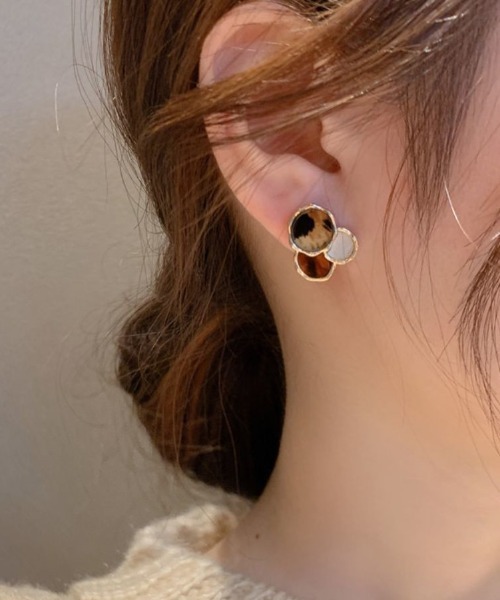 ピアス ヒョウ柄カラーブロックピアス レディース : ZOZOTOWN Yahoo!店