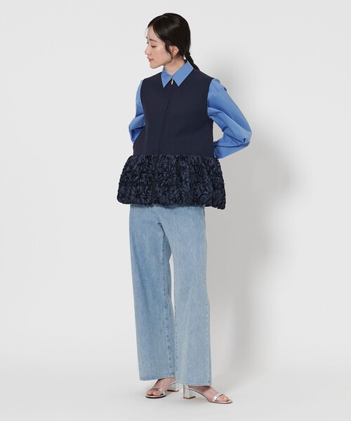 UNITED ARROWS ベスト ジレ フラワー サテン コンビ レディース