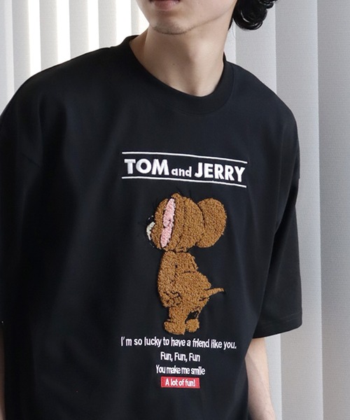 tシャツ 「Tom ＆ Jerry/トム ジェリー」サガラ刺繍ハーフスリーブT