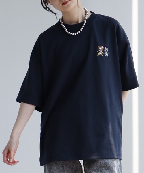 tシャツ 「Tom ＆ Jerry/トム ジェリー」サガラ刺繍ハーフスリーブT