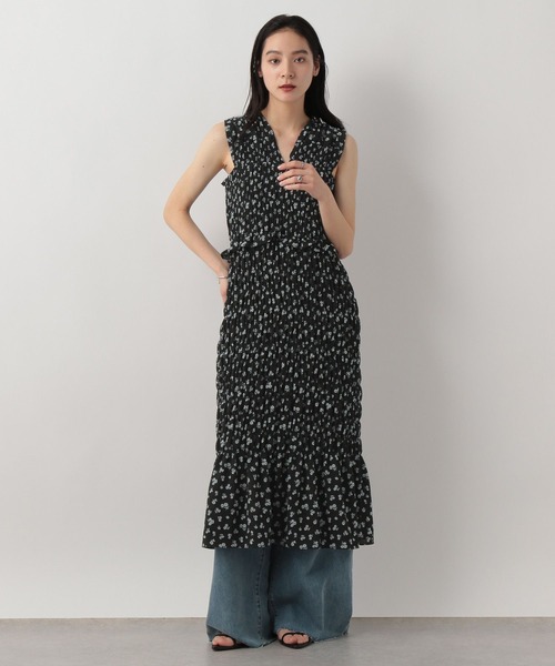 ★美品★ ローリーズファーム ワンピース 花柄 ギャザー Aライン シャーリング LOWRYS FARM ワンピース シャーリングIラインワンピース 292365