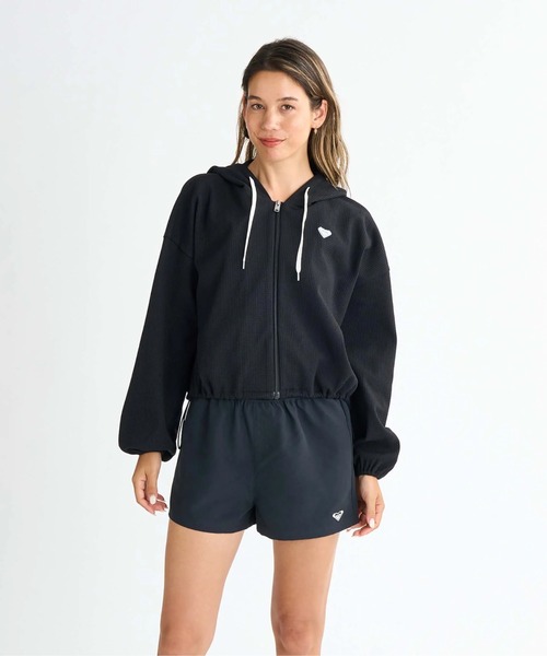 ROXY ラッシュガード SEASIDE BLUE /ロキシーワッフルジップ