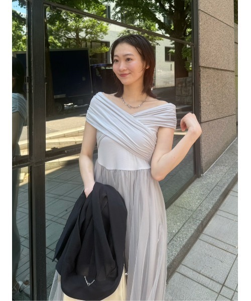 FRAY I.D ワンピース オフショルカットソーコンビチュール