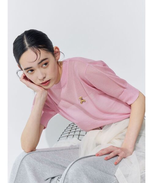 Niko and…POLO BCSクルースウェットプルオーバー ピンク long POLO BCS ワンポイント刺繍トレーナー レディース