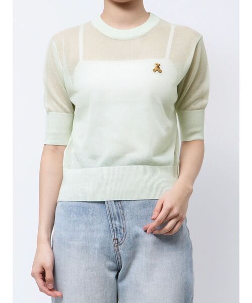 POLO BCS 半袖ニット きいろ POLO BCS tシャツ 「POLO BCSコラボ」シアーベアニットプル