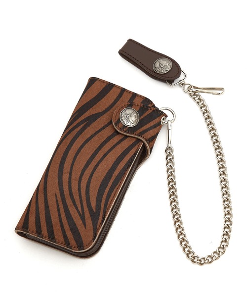 新品未使用　長財布　皮　ハラコ　レザー　ウォレット　ウエスタン　ロングウォレット 長財布 財布 an meets zakka バリエーションプリントハラコカウレザー