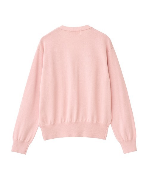 PINK HOUSE カーディガン ギンガムリボンモチーフ使いニット