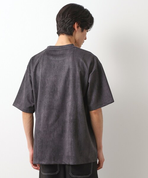 【ブラック】ヴィンテージデザイン スプレープリント 半袖Tシャツ / オーバーサイズ スプレープリント刺しゅうTシャツ[品番：GORW0008806]｜GORGE