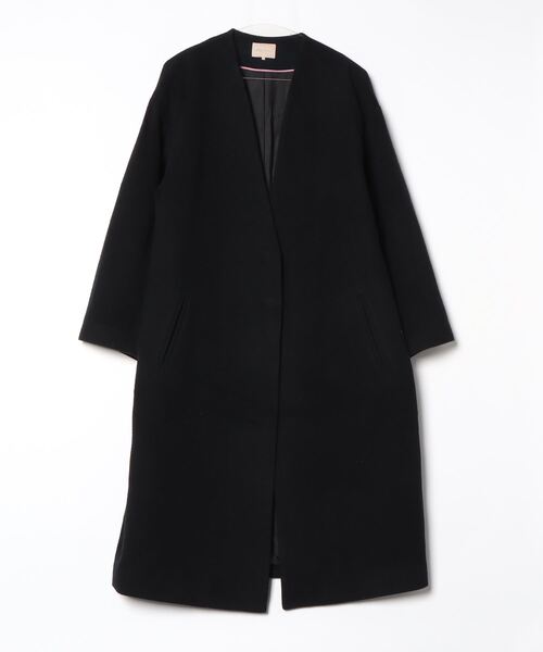 Rose Tiara（ローズティアラ） ノーカラーコート 42 ブラック