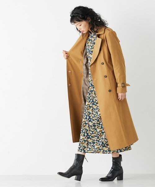 「Le temps riche」 トレンチコート S キャメル レディース_画像7