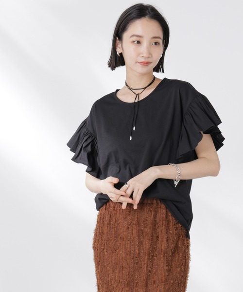 NANO universe tシャツ STORATECH 機能素材フレアデザインスリーブ  