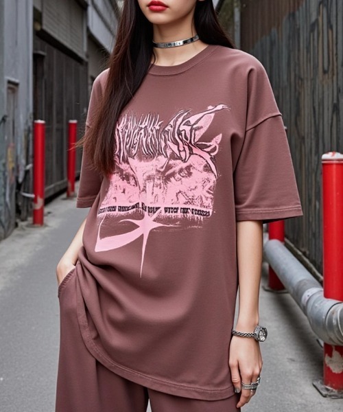 tシャツ A'GEM/9 × .kom 「ARULE/アルール」スプレー＆プリントTシャツ レディース メンズ ARULE tシャツ A'GEM/9 × .kom 「ARULE/アルール」 プリントT