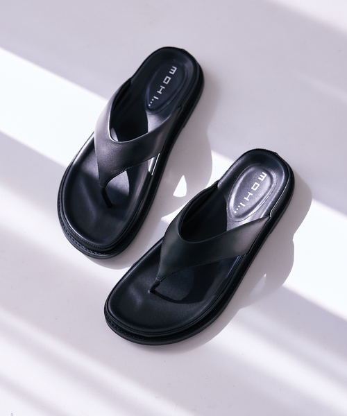 MOHI 「MOHI」 フラットサンダル 38 ブラック レディース