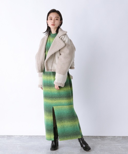 JEANASIS（ジーナシス） ニットワンピース FREE グリーン系その他