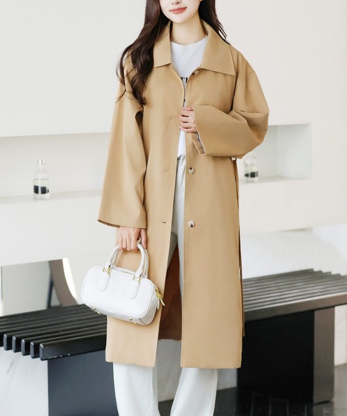 「Amulet」 ステンカラーコート L アイボリー レディース_画像3