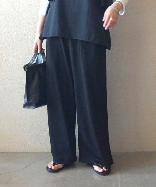 ジャーナルスタンダードラックス　ブルーワイドパンツ ゴムウエスト ジャーナルスタンダードラックス ブルーワイドパンツ ゴムウエスト