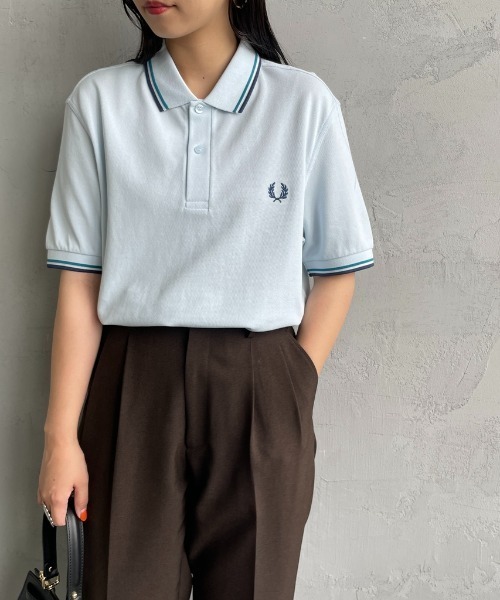FRED PERRY」 半袖ポロシャツ L サックスブルー レディース 楽天市場