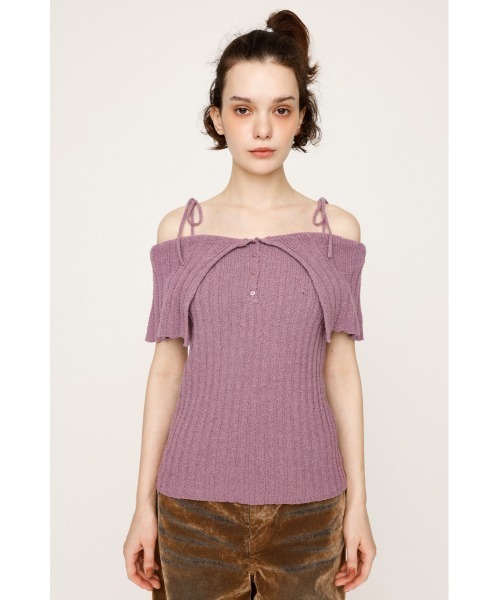 SLY ニット セーター OFFSHOULDER RIB HG TOPS オフショルダー