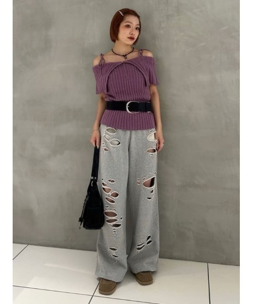 トップス geeong rib tie knit Coolmee Women's Tie Front Cardigan Long Sleeve Rib Knit