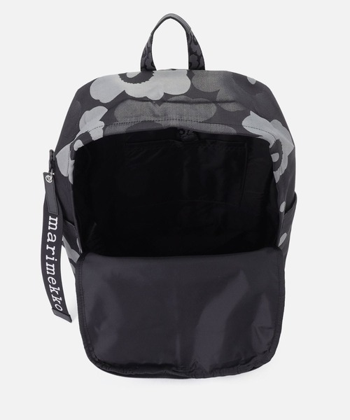 marimekko UNIKKO リュック グレー/ブラック Marimekko Unikko Black / Grey / Light Green Zip Top Backpack