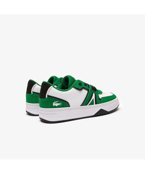 「LACOSTE」 ローカットスニーカー 24.5cm ホワイト×グリーン レディース