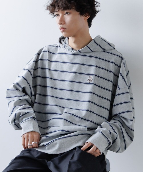 パーカー 「UNISEX」スーパールーズボーダーパーカー レディース メンズ