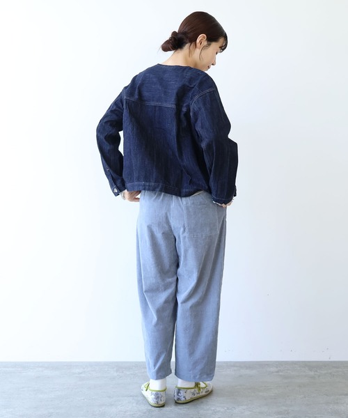 yuni パンツ シャンブレーコール back gum パンツ レディース