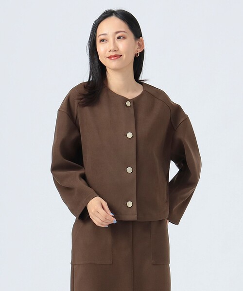 BEAMS HEART ノーカラージャケット新品未使用 BEAMS HEART（ビームス ハート）ノーカラー ドビー ジャケット