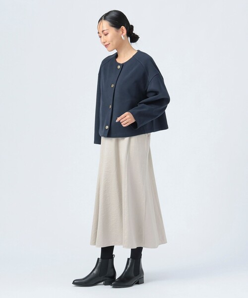 BEAMS HEART ノーカラージャケット新品未使用 BEAMS HEART ジャケット ノーカラージャケット カット ツイル