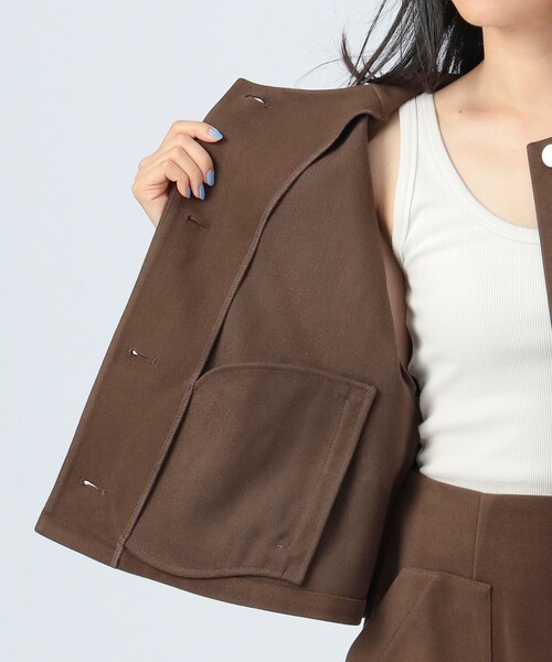 BEAMS HEART ノーカラージャケット新品未使用 BEAMS HEART（ビームス ハート）ノーカラー ドビー ジャケット