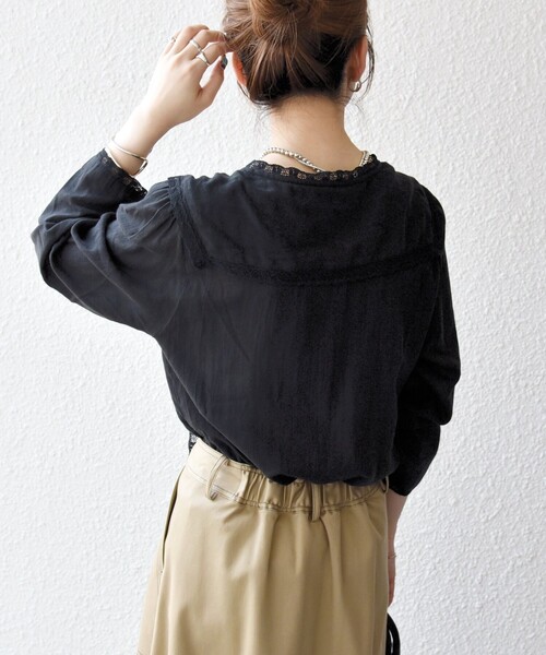 SHIPS any ブラウス シャツ any:「洗濯機可能」コットン モス セーラー