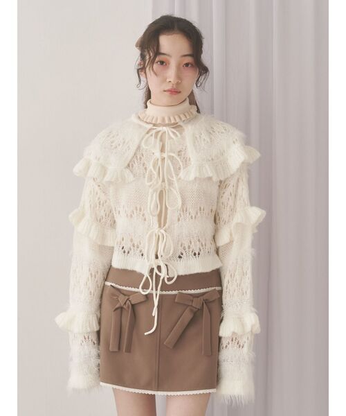 merry jenny（メリージェニー） つけ襟 付け襟 fluffy border collar