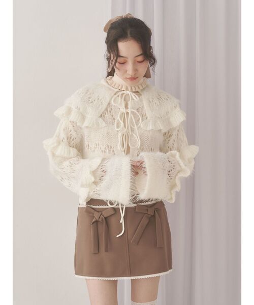 merry jenny（メリージェニー） つけ襟 付け襟 fluffy border collar