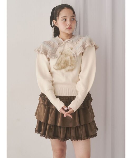 merry jenny（メリージェニー） つけ襟 付け襟 fluffy border collar