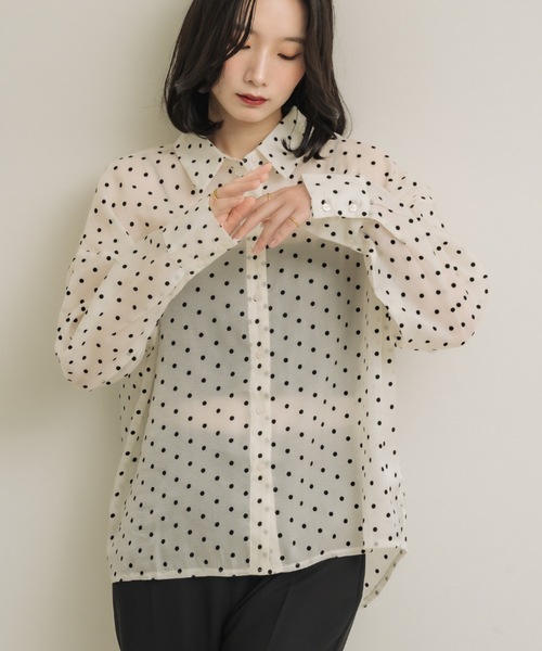 NEUNA（ヌナ） ブラウス シャツ 「今季トレンドのドットを上品に