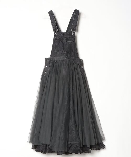 未使用★LA BELLE ETUDE（ラベルエチュード）異素材サロペットスカート LA BELLE ETUDE（ラベルエチュード） サロペットスカート 1 ブルー