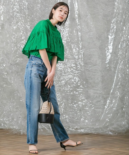 「malla」 半袖ブラウス FREE グリーン レディース_画像3