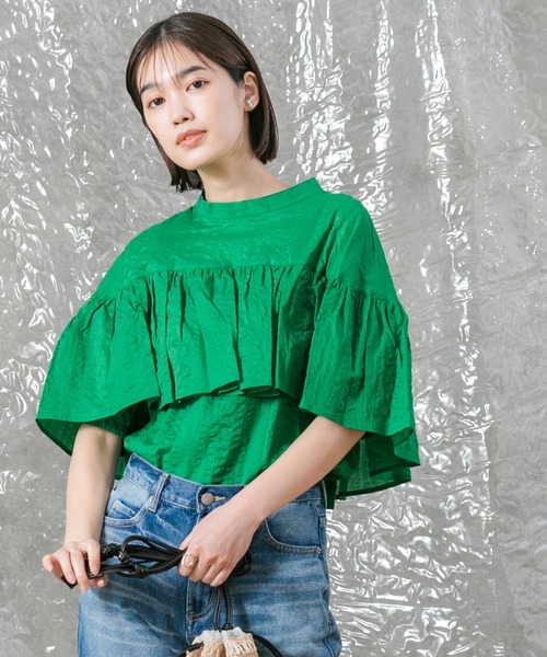 「malla」 半袖ブラウス FREE グリーン レディース_画像6