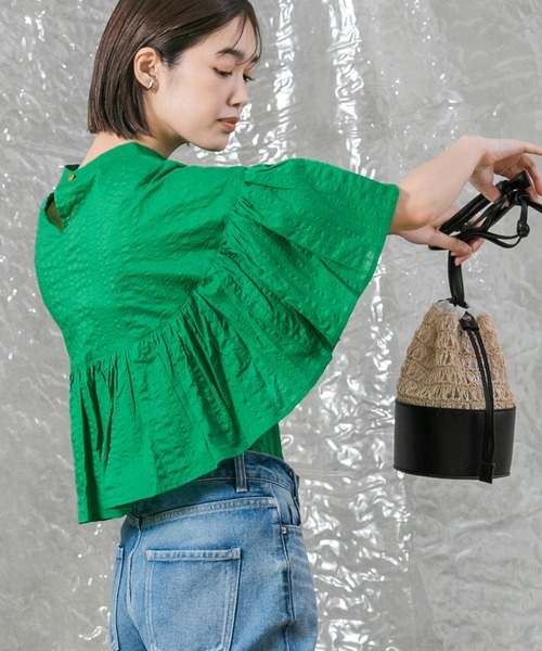 「malla」 半袖ブラウス FREE グリーン レディース_画像7