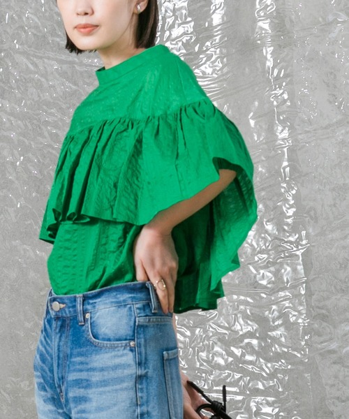 「malla」 半袖ブラウス FREE グリーン レディース_画像9