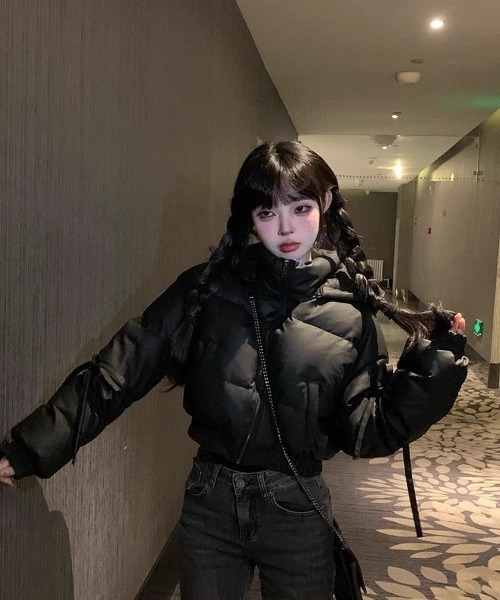 ViViDAY ブルゾン アウター 悪魔耳デザイン袖リボン付きブルゾン