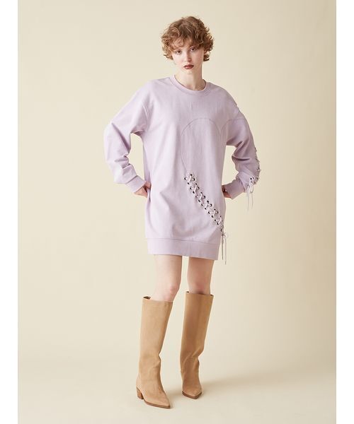 FURFUR（ファーファー） ワンピース ハートレースアップスウェット