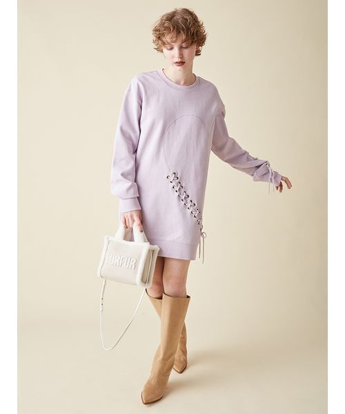 ファーファー FURFUR ハートレースアップスウェットワンピース FURFUR（ファーファー） ワンピース ハートレースアップスウェット