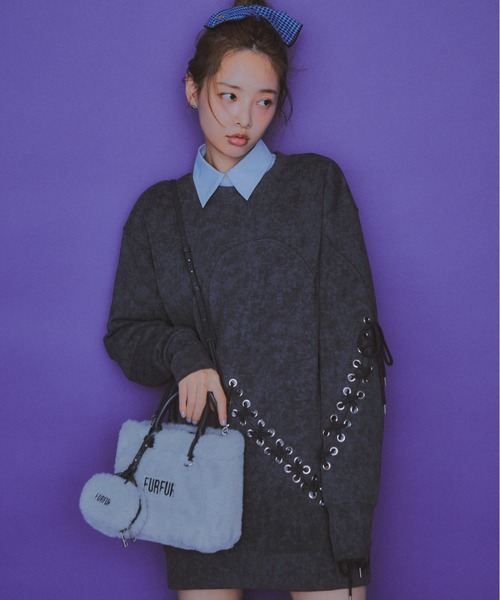 FURFUR（ファーファー） ワンピース ハートレースアップスウェット