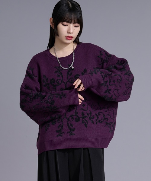 Ellno Loset（エルノロゼット） セーター ニット ダマスクガラ