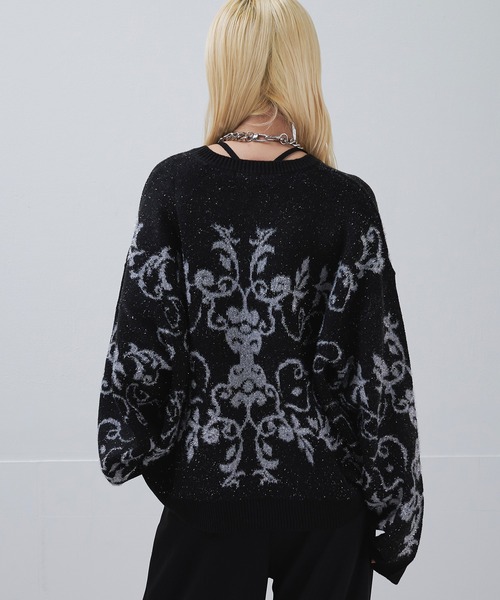 Ellno Loset（エルノロゼット） セーター ニット ダマスクガラ