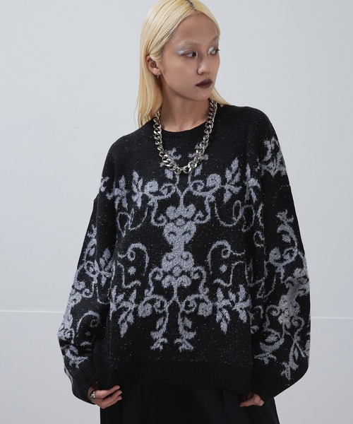 Ellno Loset（エルノロゼット） セーター ニット ダマスクガラ