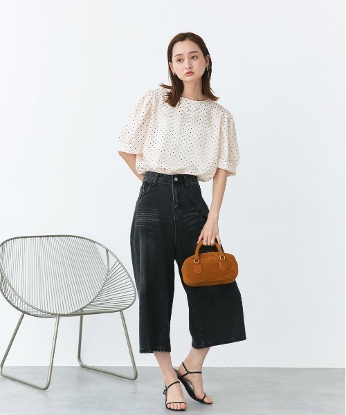 「ad thie」 半袖ブラウス FREE アイボリー レディース_画像2