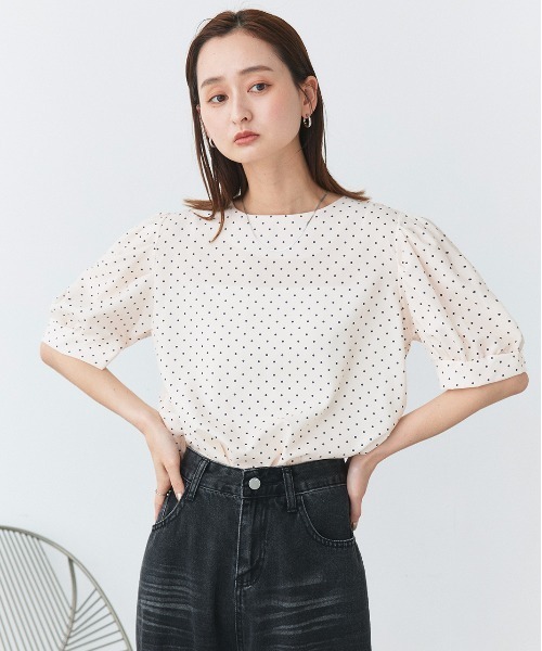「ad thie」 半袖ブラウス FREE アイボリー レディース_画像4