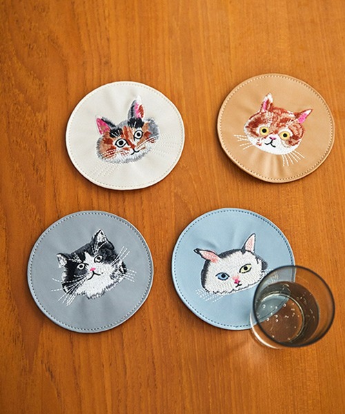 studio CLIP（スタディオクリップ） キッチン ラウンド刺繍コースター